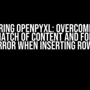 Mastering Openpyxl: Overcoming the “Mismatch of Content and Format” Error When Inserting Rows